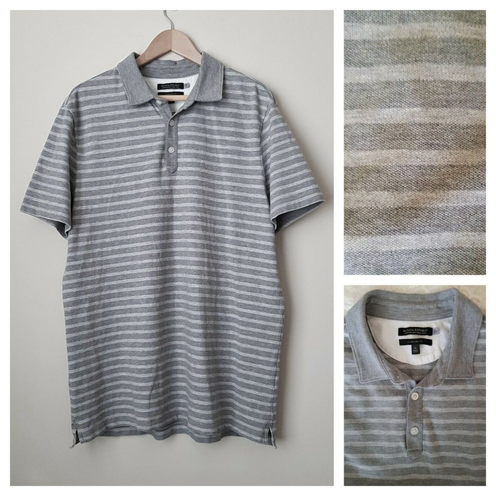 Banana Republic Performance Pique Polo Shirt Grey